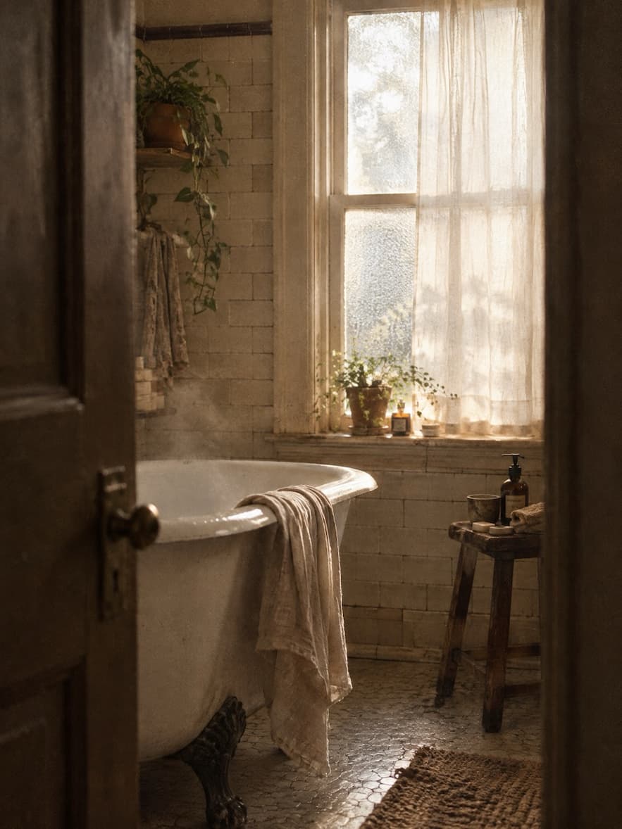 Morning light coming through a window into a room