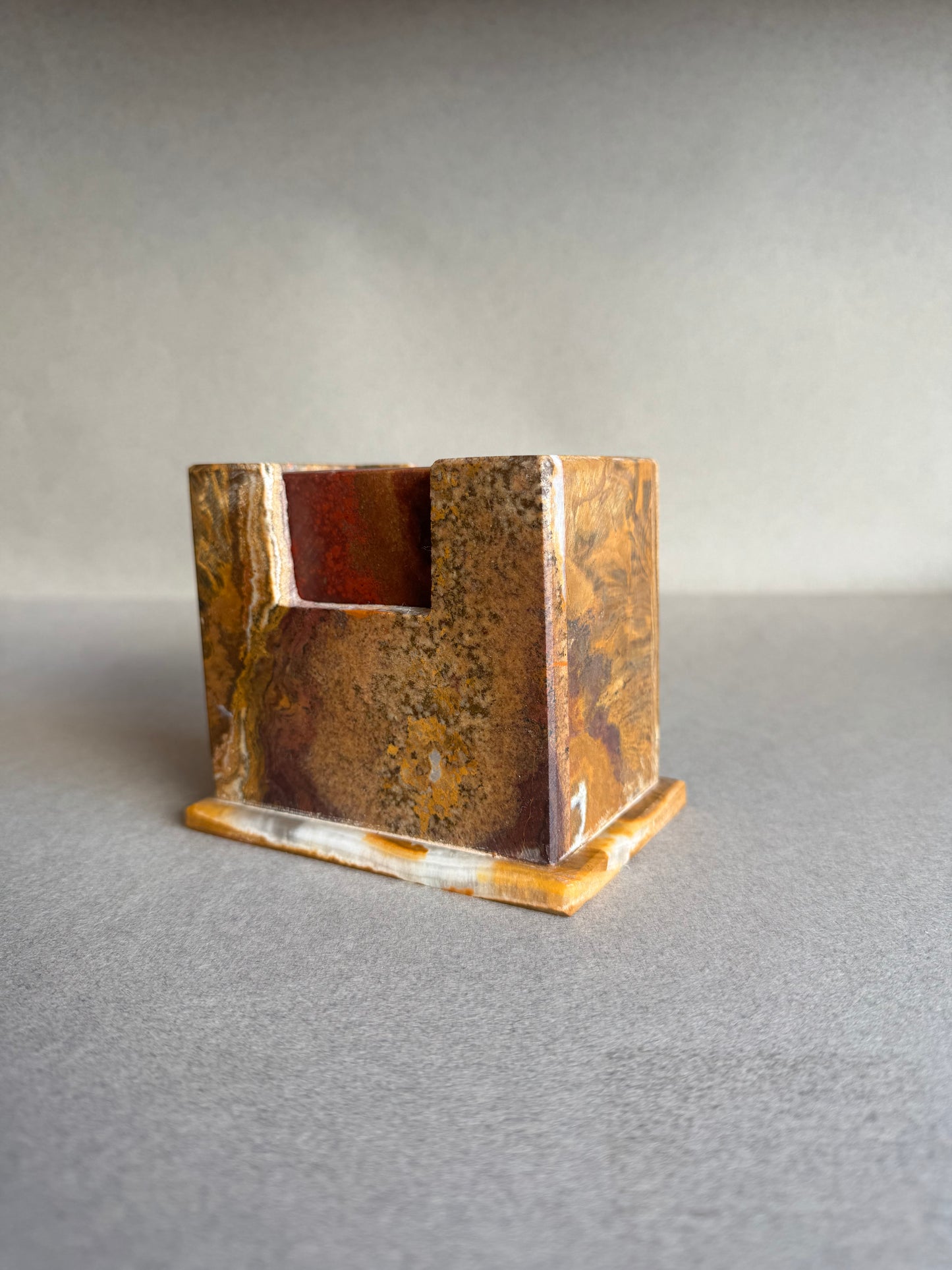 Weathered Terracotta and Burnt Sienna | SAÉA Square Onyx Coaster Set