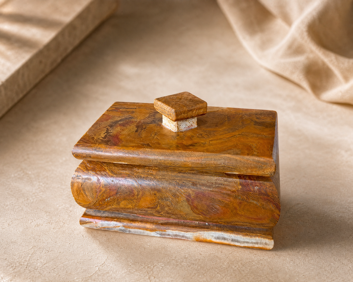 Amber, rust, and golden clay | SAÉA Storage Box with Lid