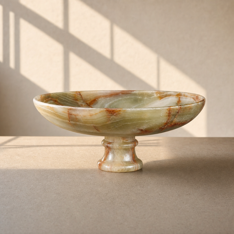 Cream, honey, and amber | SAÉA Centerpiece Pedestal Bowl