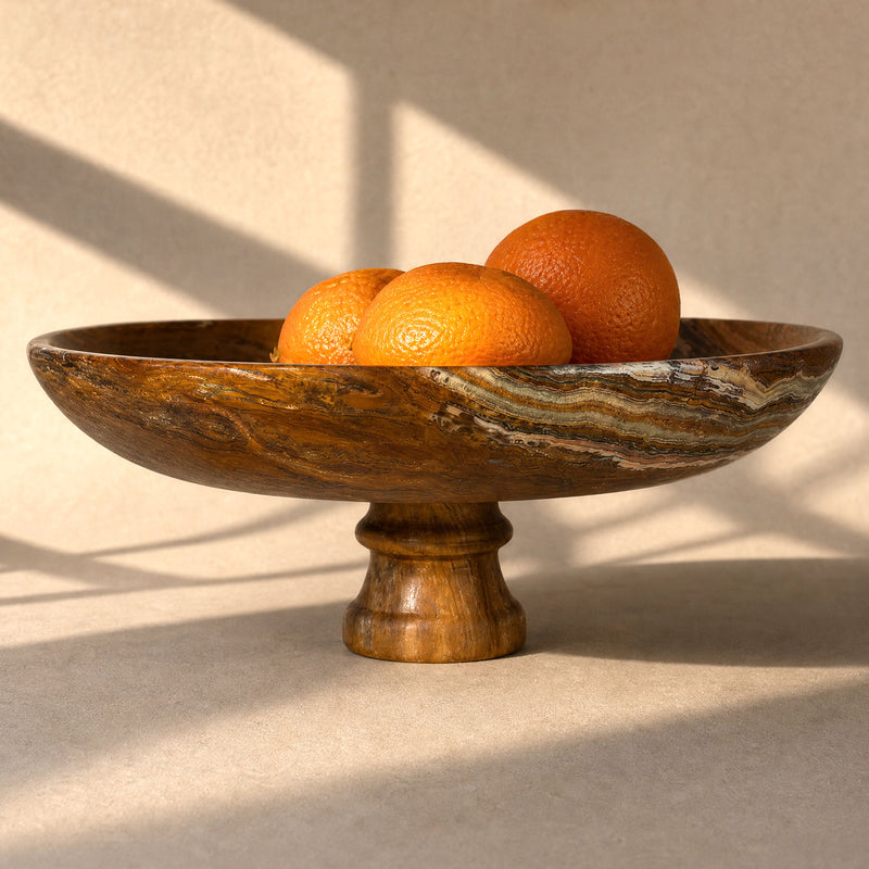 Brown, sienna & amber | SAÉA Centerpiece Pedestal Bowl