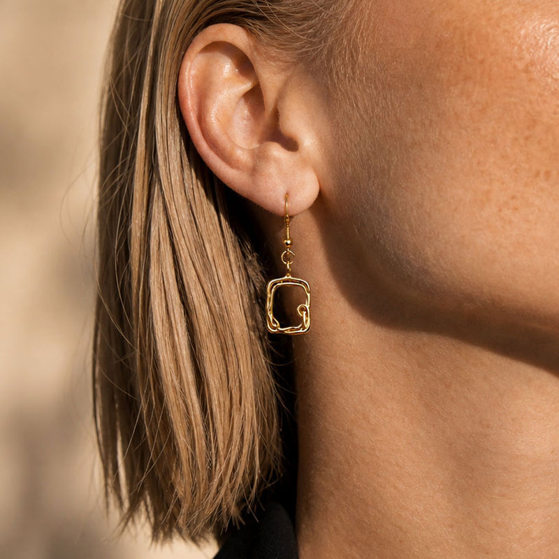 SAÉA Gold Sculptural Drop Earrings