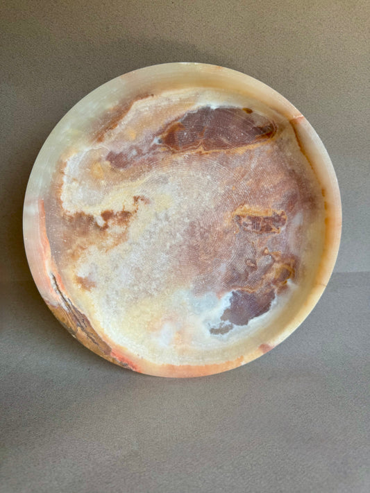Alabaster, caramel, and sienna | SAÉA Centerpiece Pedestal Bowl