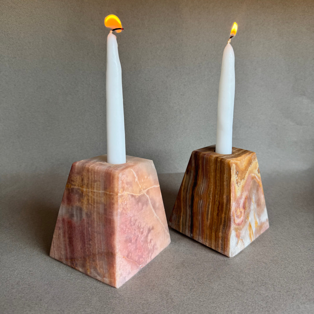 Blush & clay | SAÉA Pyramid Taper Candle Holders