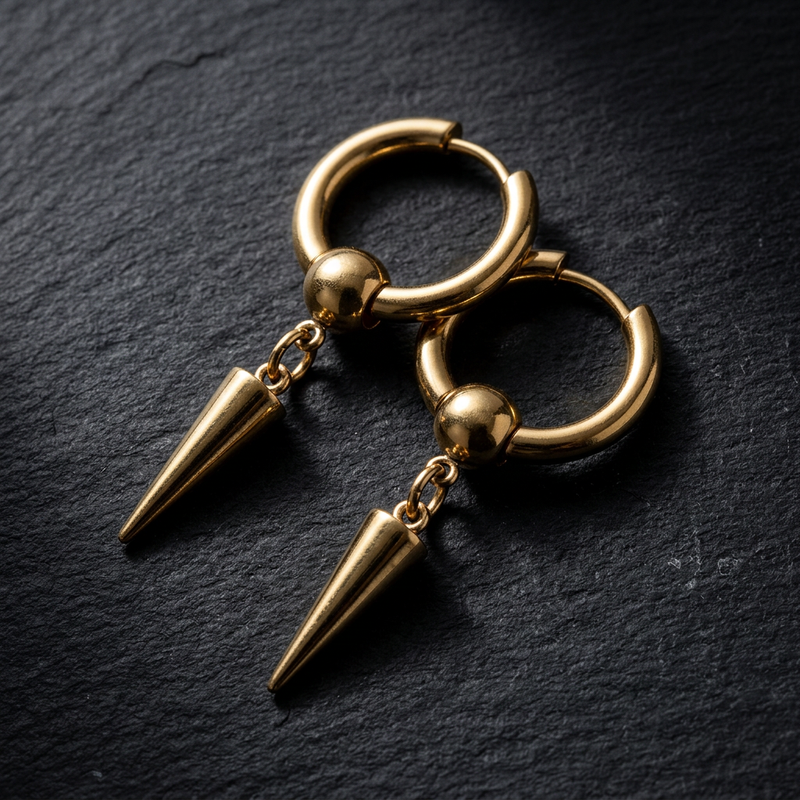 SAÉA Gold Drop Hoop Earrings in 18K PVD Gold