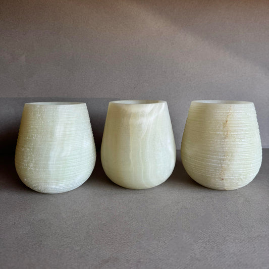 Moss, bone, and ash | SAÉA Curved Onyx Vessel