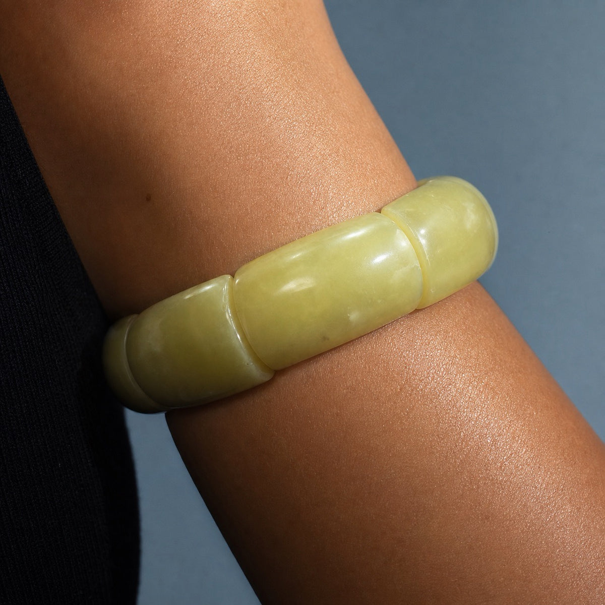 Yellow Serpentine Panel Beaded Stretch Bracelet | SAÉA