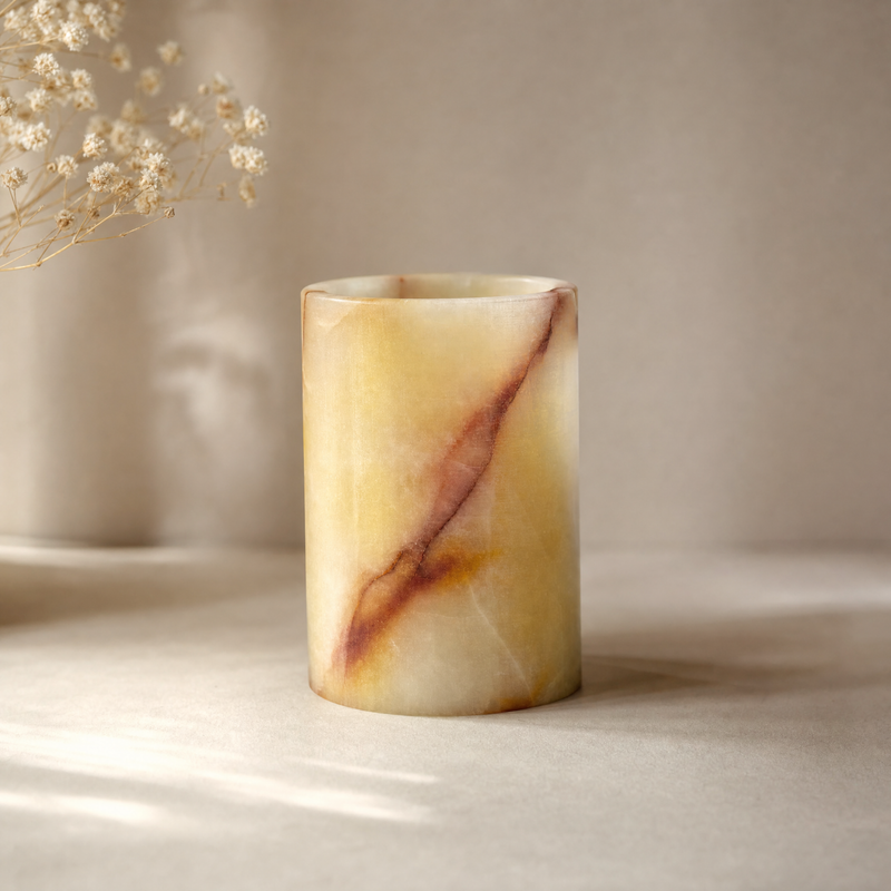 Golden yellow, honey & burgundy | SAÉA Flat Onyx Vessel