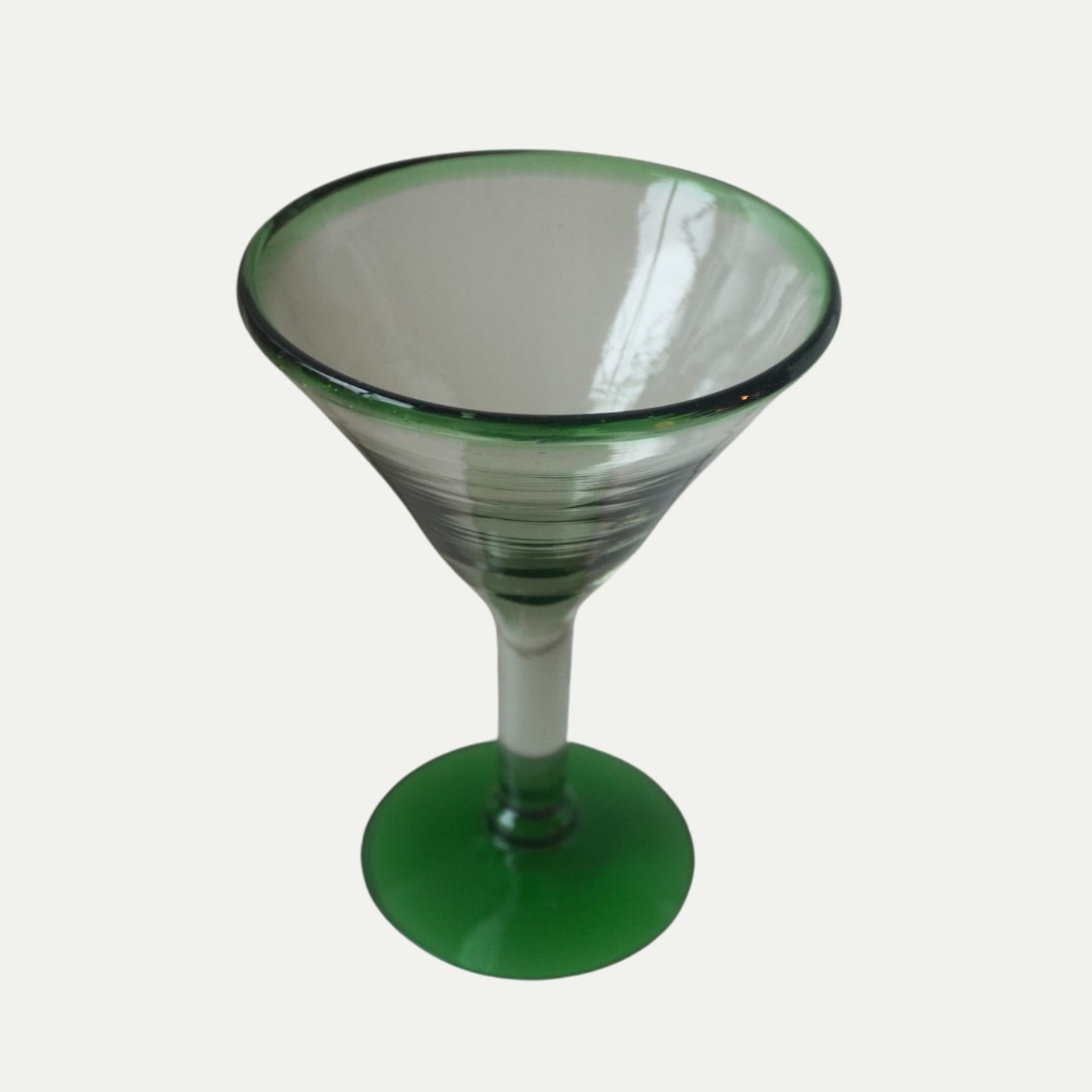 Vintage 1980s Martini Glasses – Hand-Blown Mid-Century Cocktail Glass - Set of 4