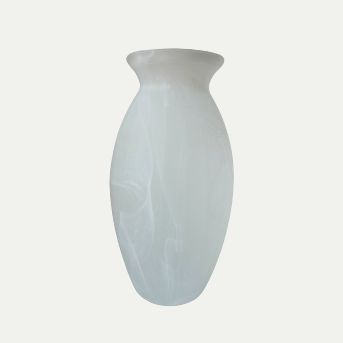 Vintage 1970s Frosted Swirl Glass Vase – Mid-Century Modern Minimalism
