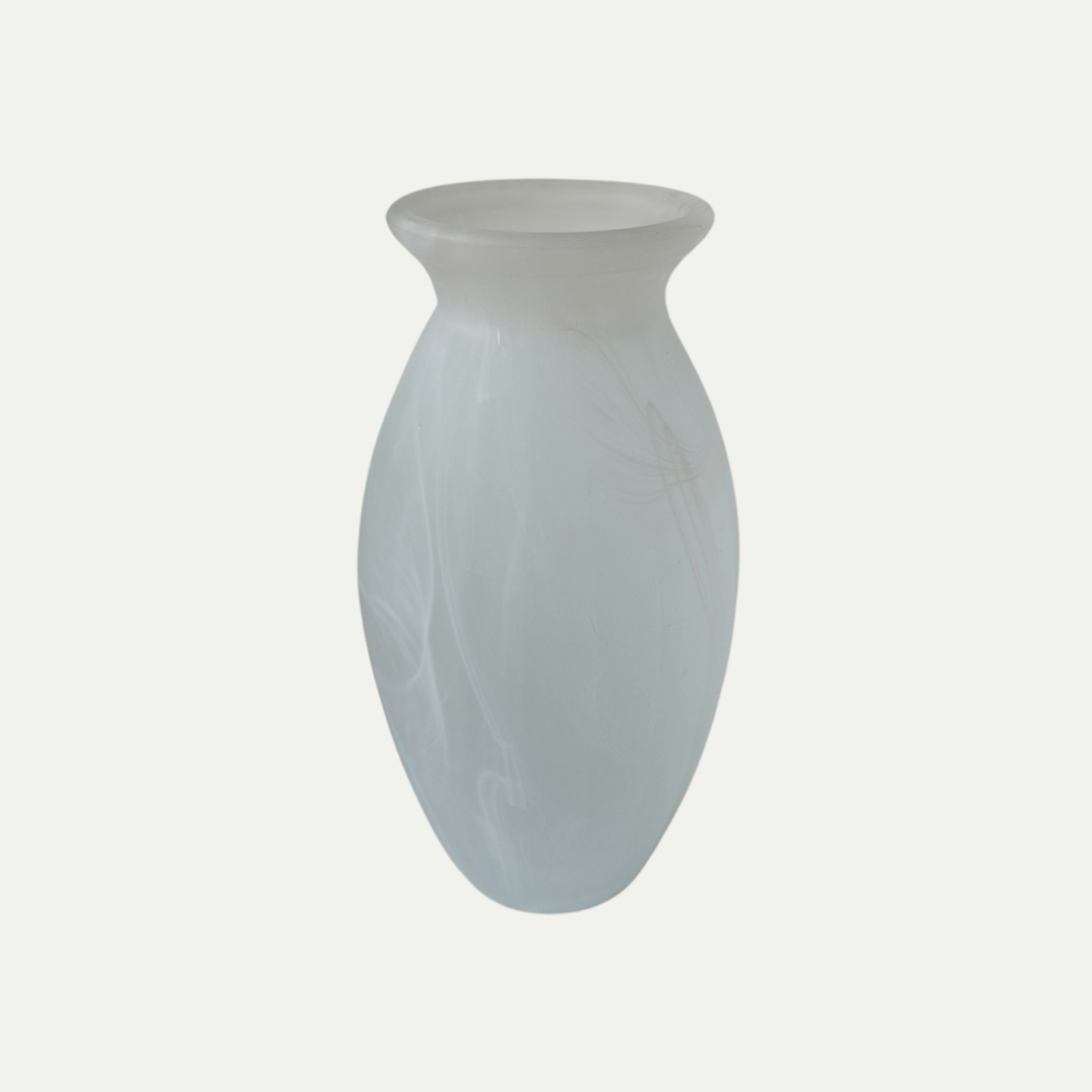 Vintage 1970s Frosted Swirl Glass Vase – Mid-Century Modern Minimalism