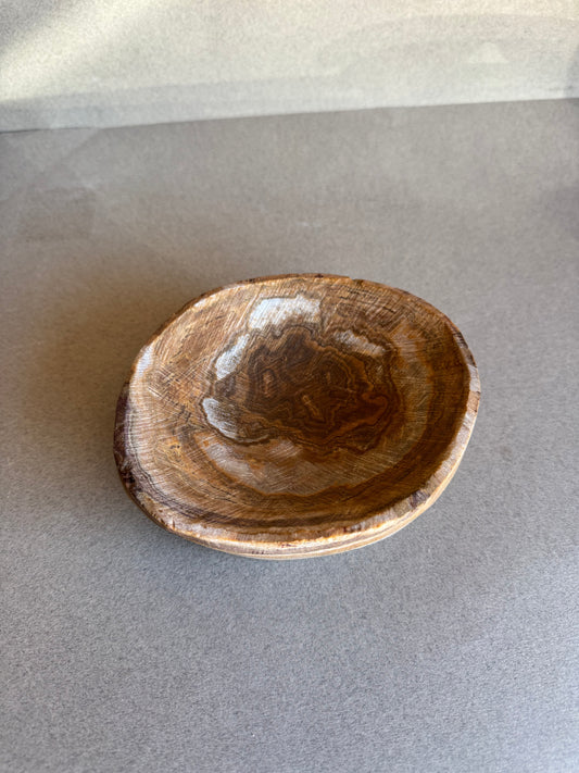stone bowl on a gray background
