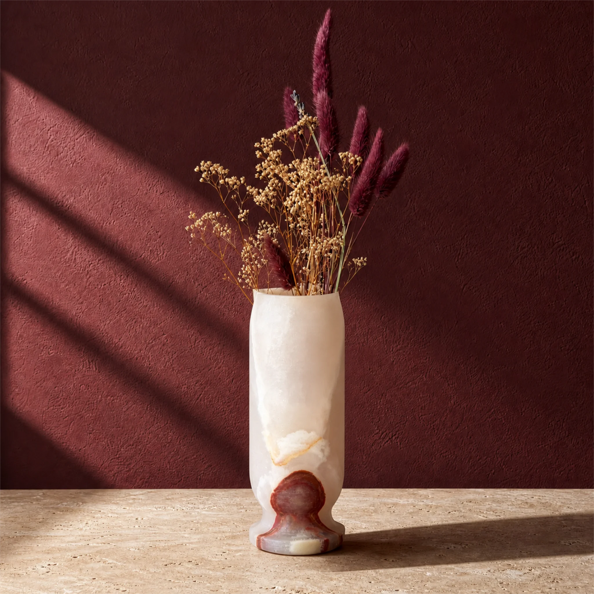 Alabaster & Oxblood | SAÉA Onyx Vase