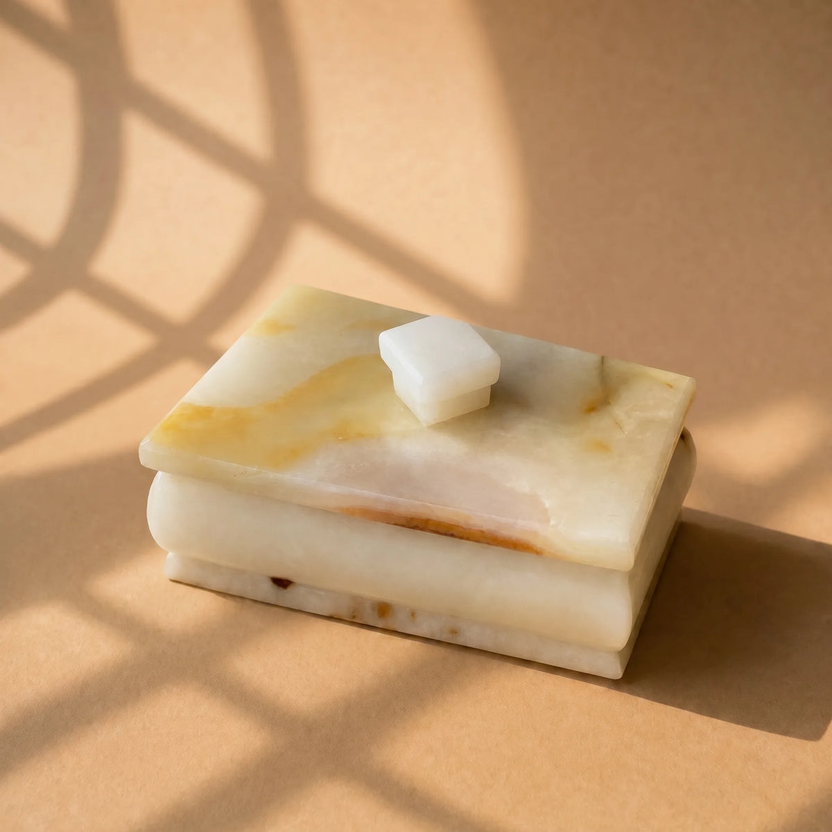 Rare Ivory & Honey Onyx Box — Ring & Trinket Box | SAÉA