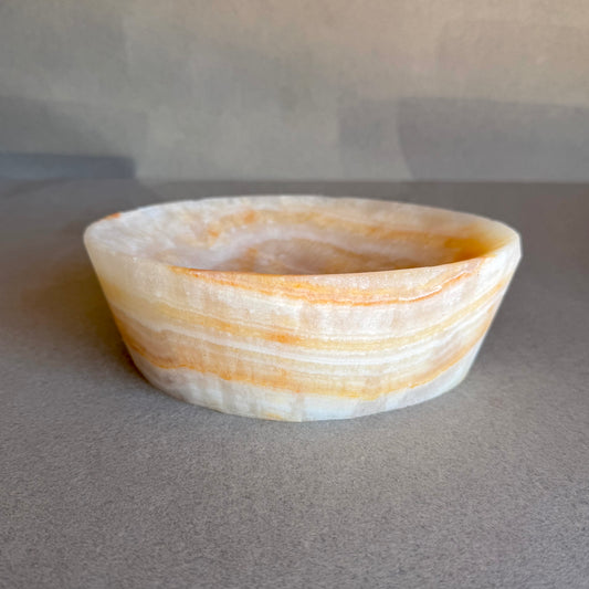 peach white stone onyx catchall bowl