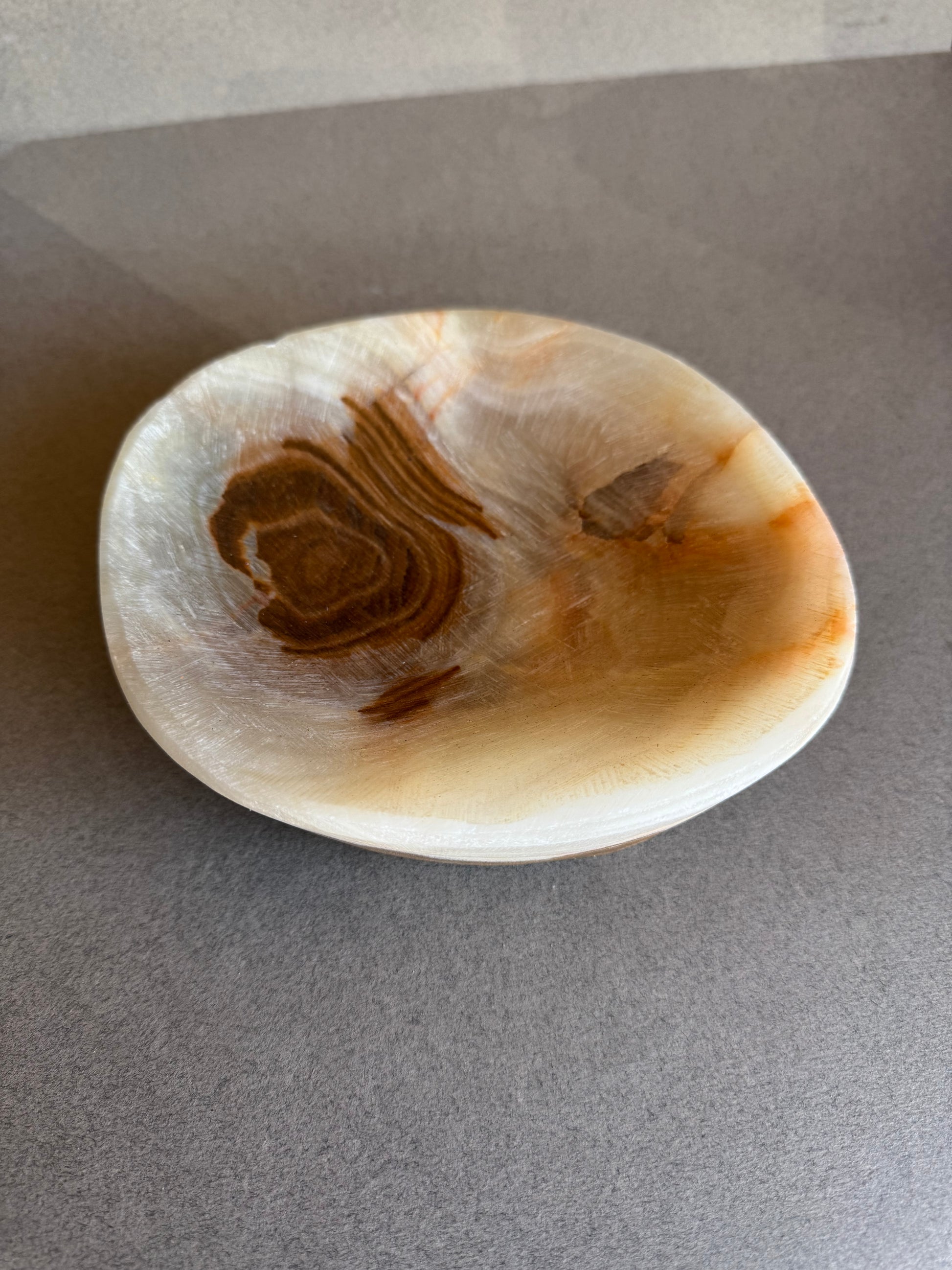 white brown onyx catchall bowl
