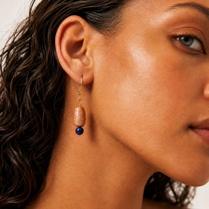 SAÉA Sunstone & Sodalite Drop Earrings