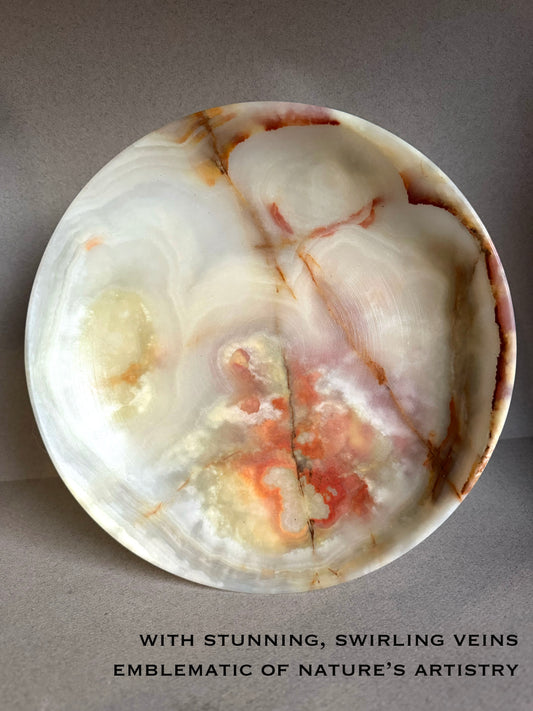 Marble stone with swirling veins on a gray background