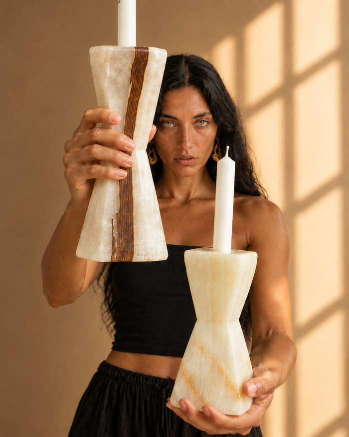 Onyx Candle Holders