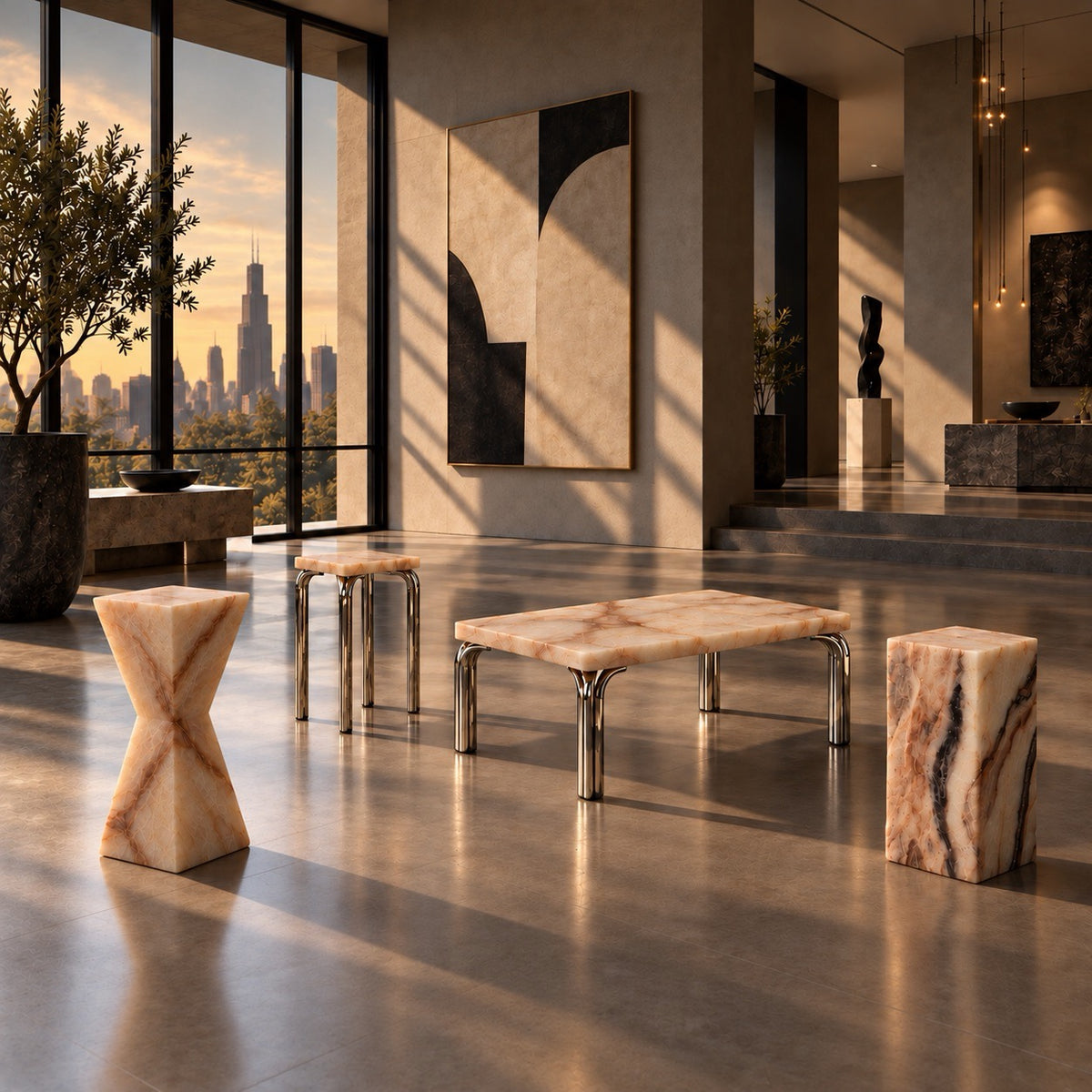 Placeholder image — stone piece, standing in for the furniture photography