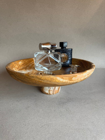 Ivory, blush, and sandstone | SAÉA Centerpiece Pedestal Bowl