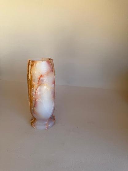 pink white brown marble onyx vase table