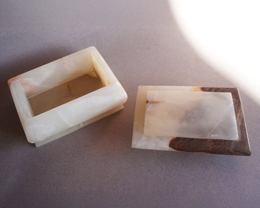 Ivory, golden honey, and rust | SAÉA Storage Box with Lid