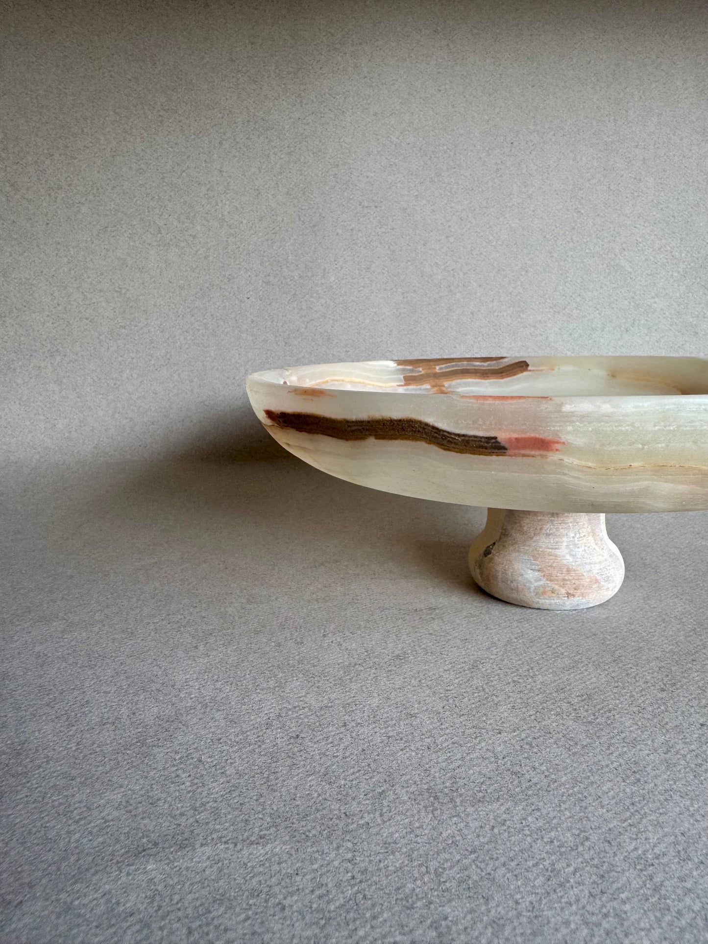 Opal, clay, and sand | SAÉA Centerpiece Pedestal Bowl
