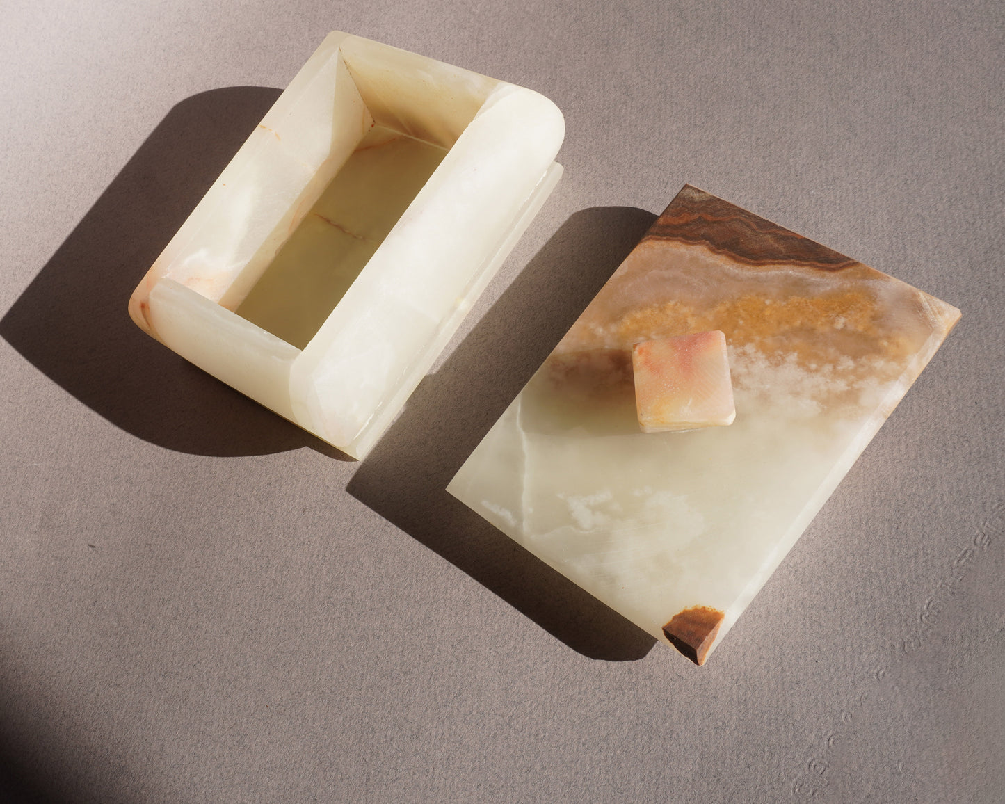 Ivory, golden honey, and rust | SAÉA Storage Box with Lid