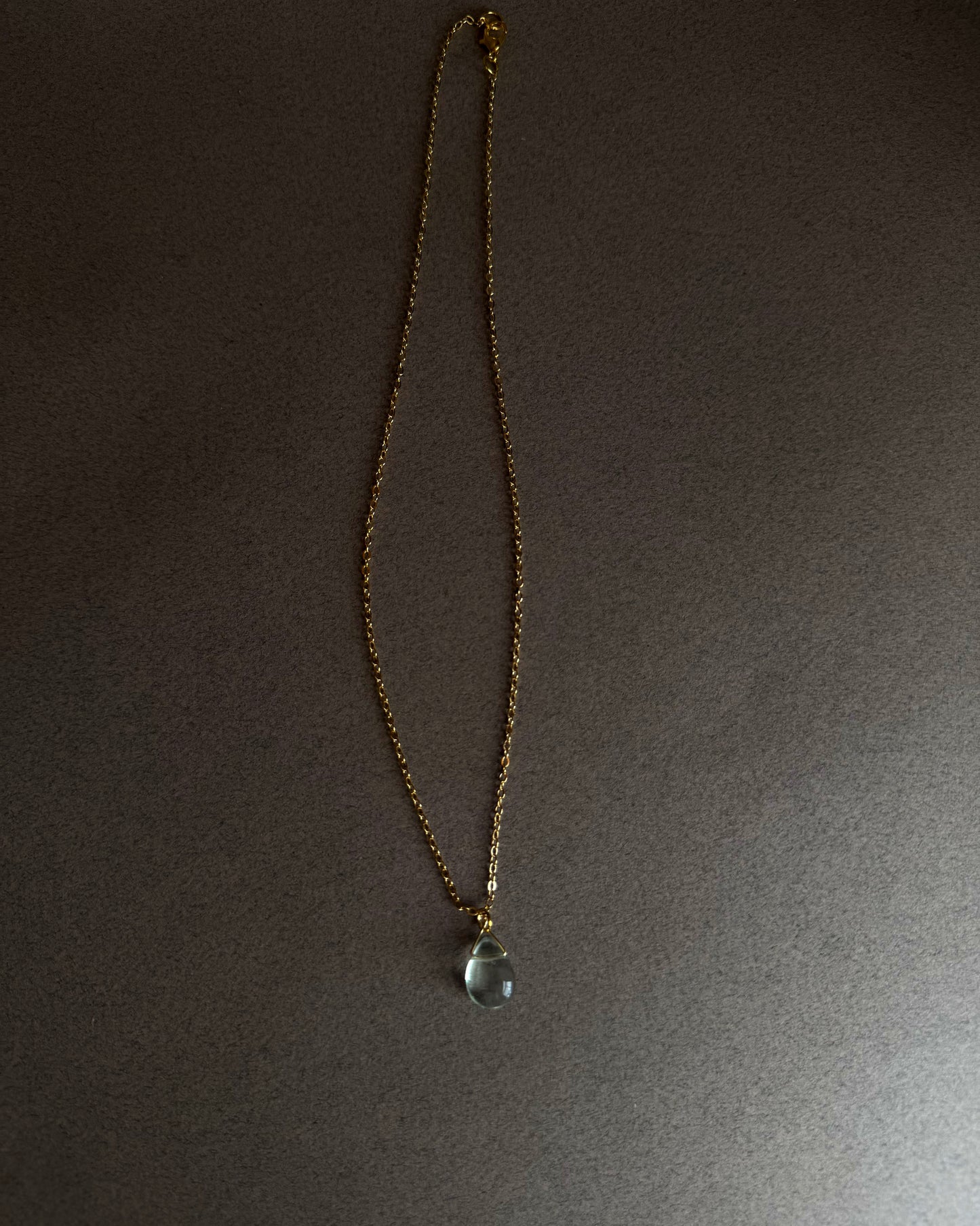 SAÉA Blue Fluorite Drop Pendant Necklace on Paperclip Chain
