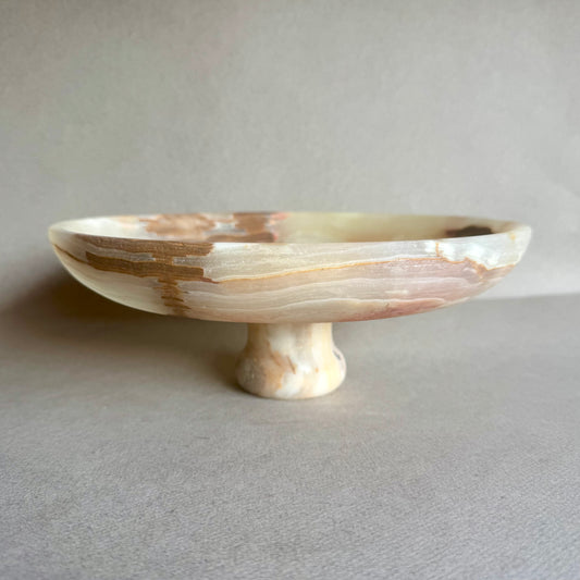 Opal, clay, and sand | SAÉA Centerpiece Pedestal Bowl