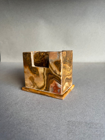 Weathered Terracotta and Burnt Sienna | SAÉA Square Onyx Coaster Set