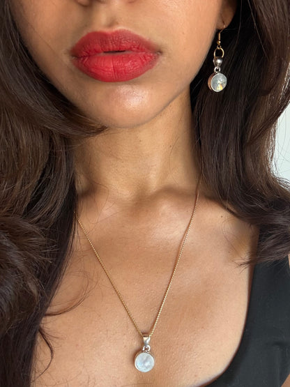 SAÉA Moonstone Earrings & Pendant Necklace Set