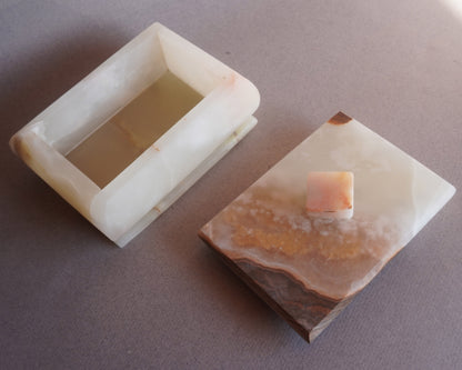 Ivory, golden honey, and rust | SAÉA Storage Box with Lid