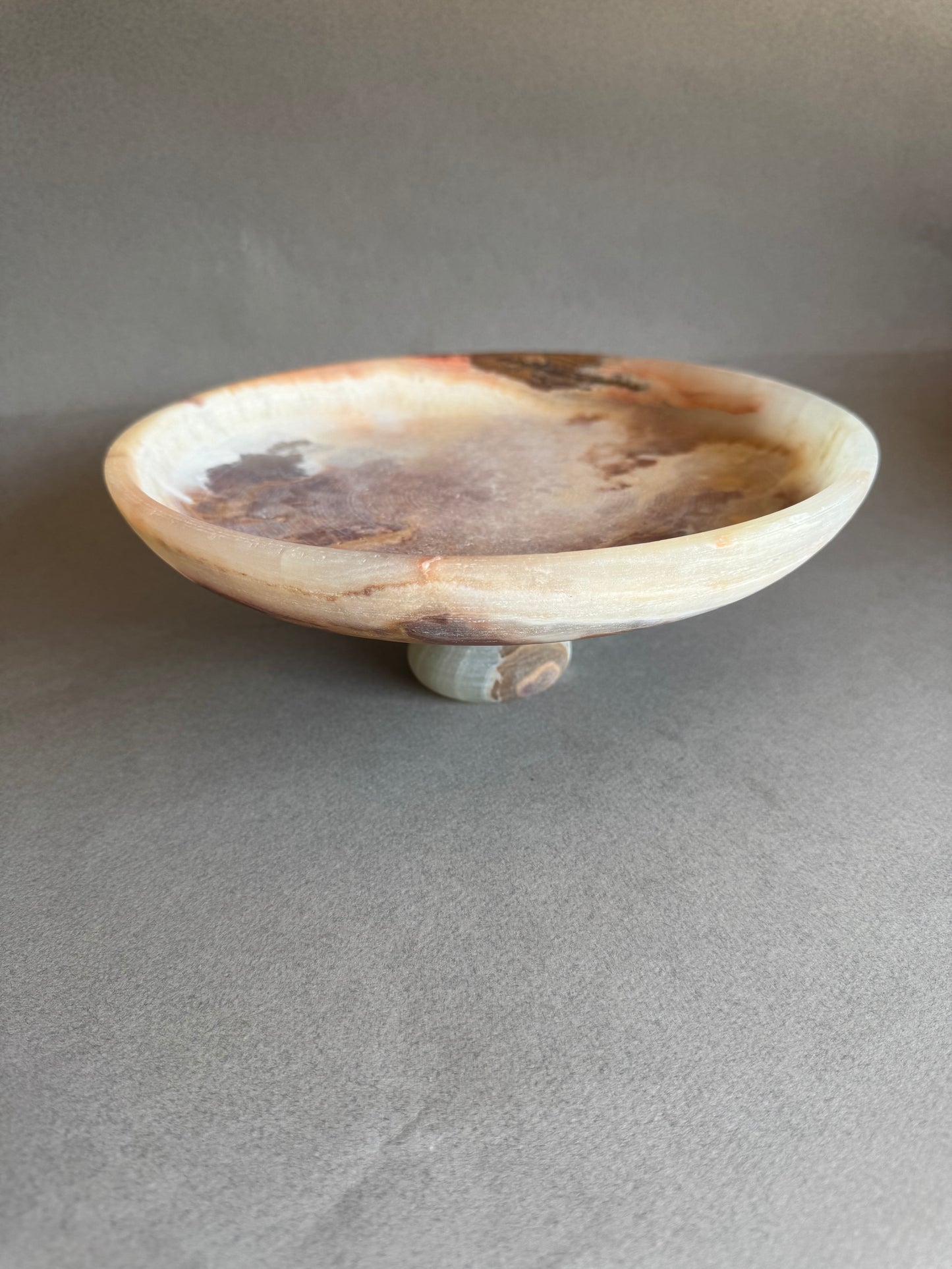 Alabaster, caramel, and sienna | SAÉA Centerpiece Pedestal Bowl