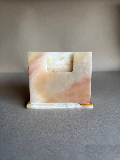 Blush, Pale Rose & Apricot | SAÉA Square Onyx Coaster Set