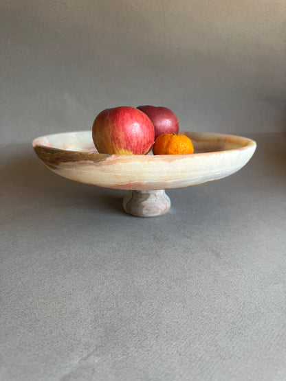 Alabaster, caramel, and sienna | SAÉA Centerpiece Pedestal Bowl