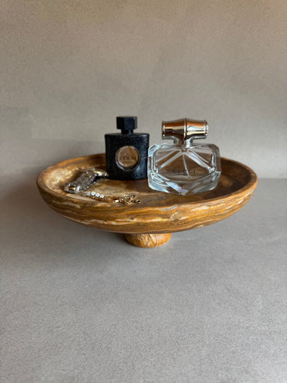 Decorative stone catchall bowl for keys and jewelry perfume wallet