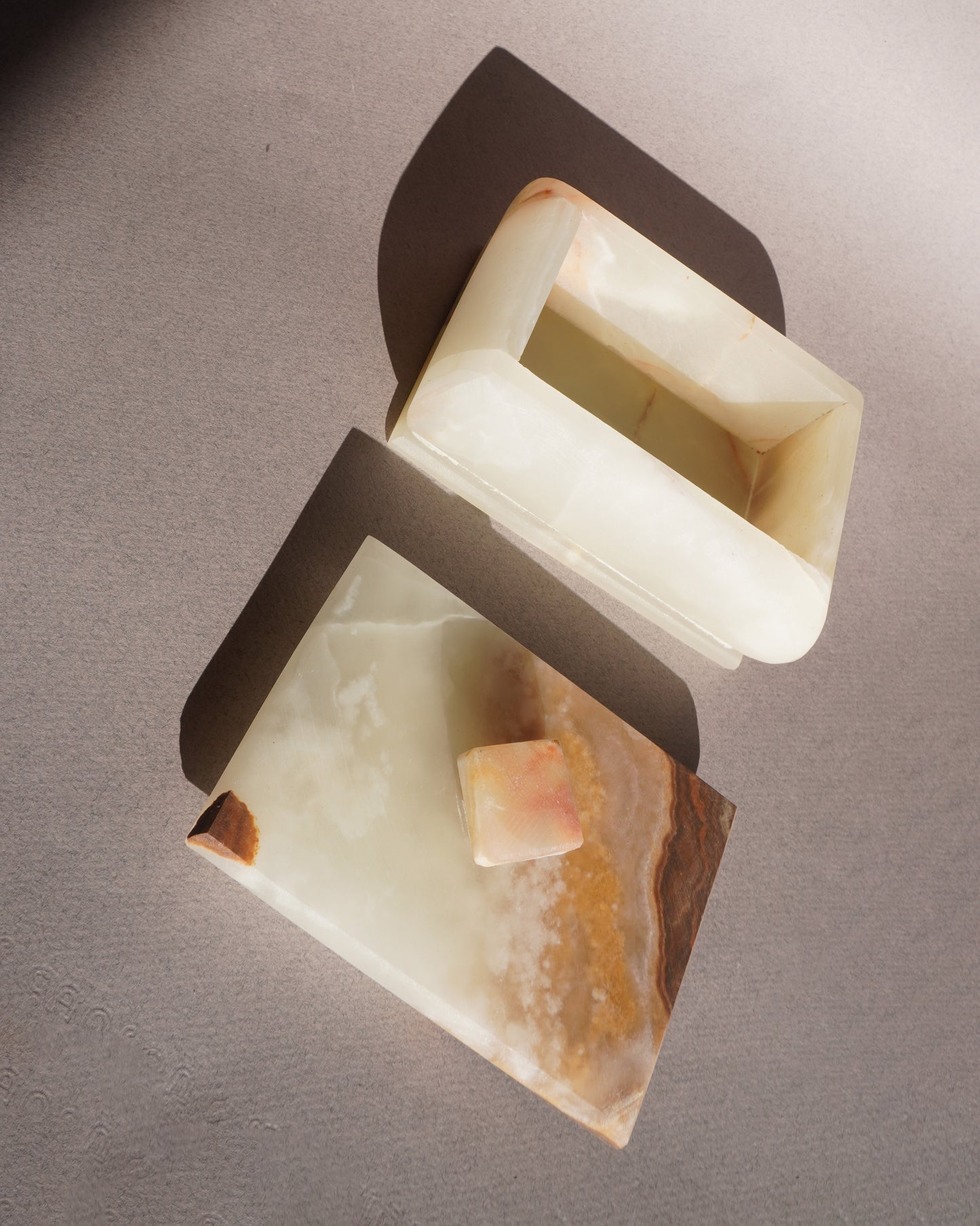 Ivory, golden honey, and rust | SAÉA Storage Box with Lid