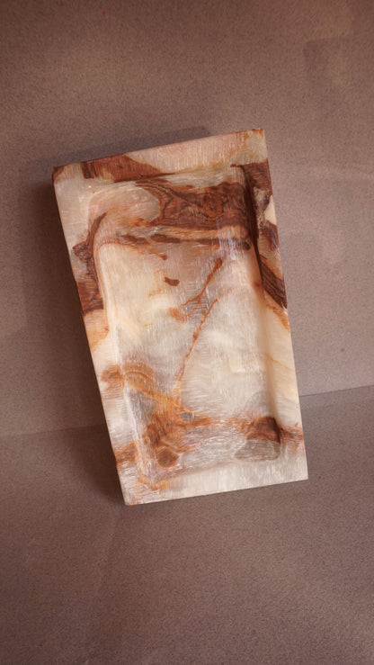 Desert ivory, clay, and gray | SAÉA Onyx Catchall Tray