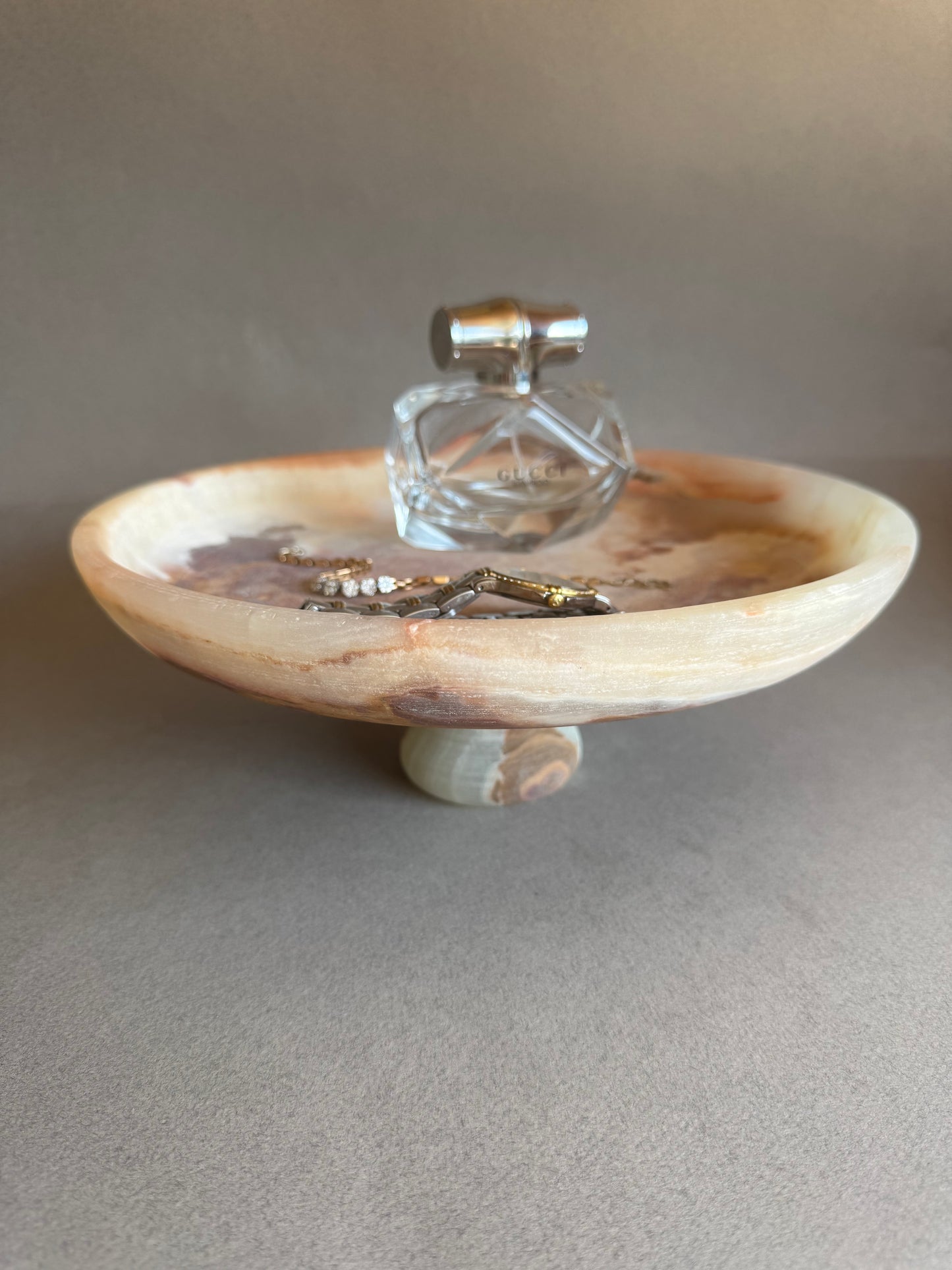Alabaster, caramel, and sienna | SAÉA Centerpiece Pedestal Bowl