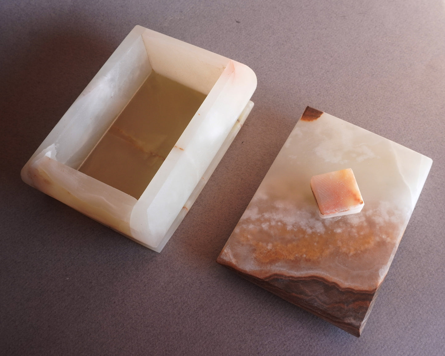 Ivory, golden honey, and rust | SAÉA Storage Box with Lid