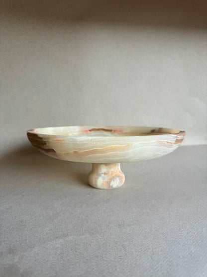 Opal, clay, and sand | SAÉA Centerpiece Pedestal Bowl