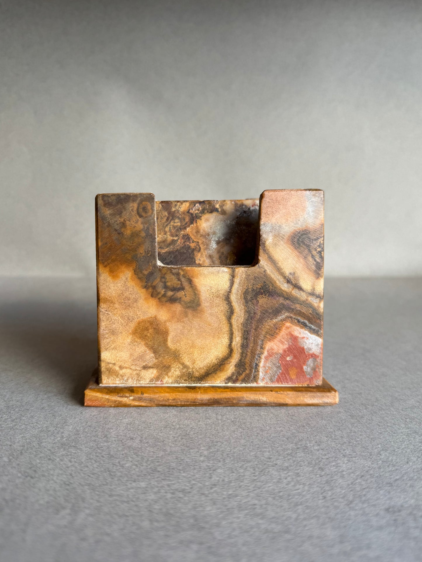 Weathered Terracotta and Burnt Sienna | SAÉA Square Onyx Coaster Set