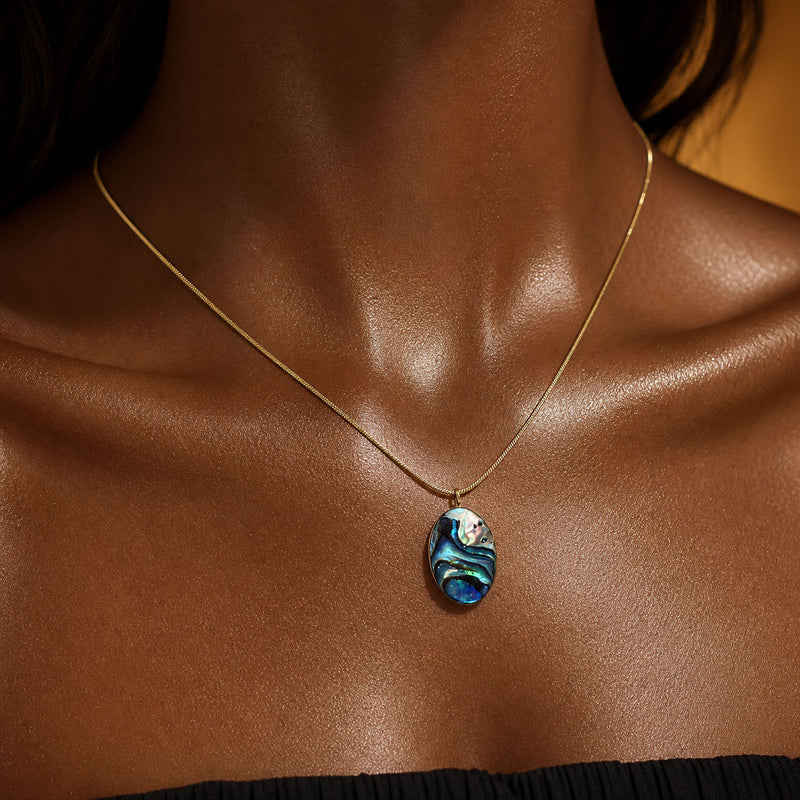 Abalone Shell Pendant Necklace on Gold-Filled Chain | SAÉA