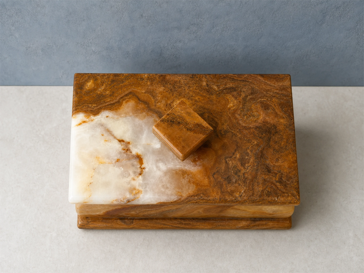 Amber Quartz | SAÉA Keepsake Box with Lid