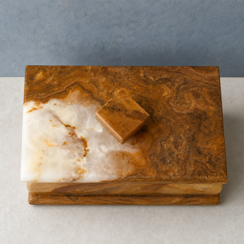 Amber Quartz | SAÉA Keepsake Box with Lid