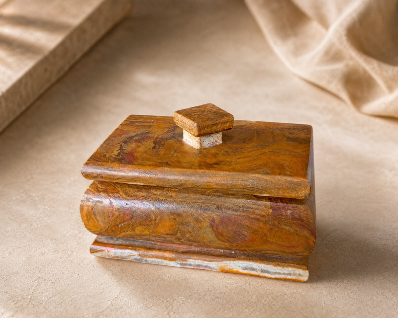 Amber, rust, and golden clay | SAÉA Storage Box with Lid