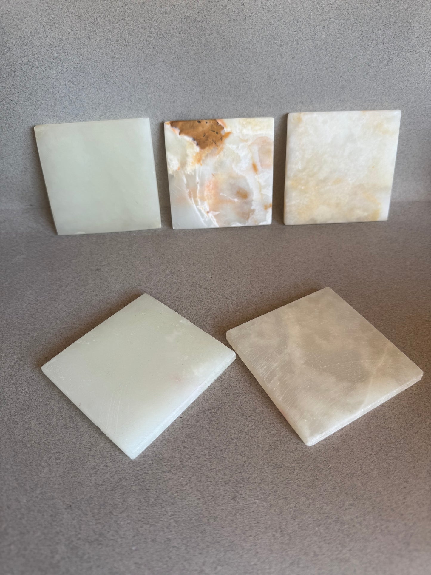 Golden Clay & Burnt Caramel | SAÉA Square Onyx Coaster Set
