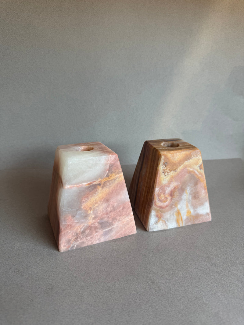 Blush & clay | SAÉA Pyramid Taper Candle Holders